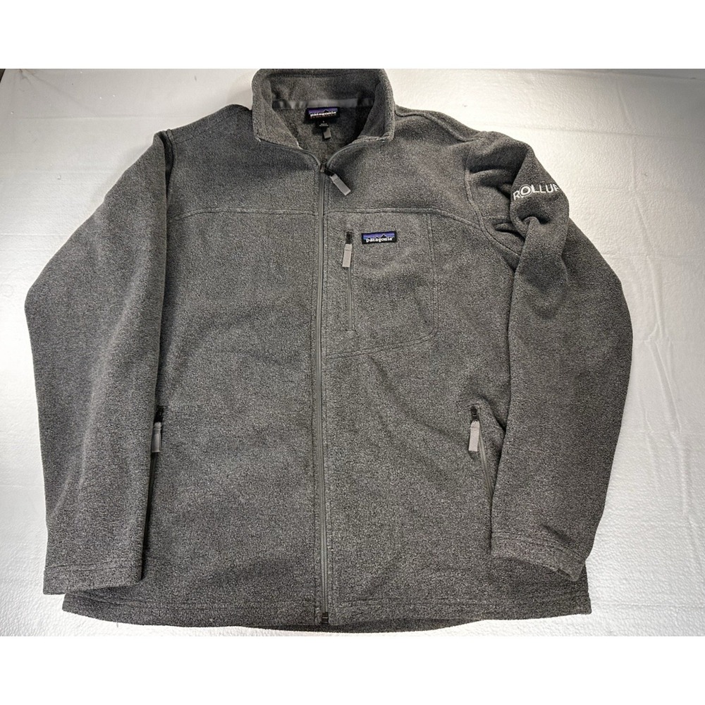 Patagonia Jacket Synchilla Mens L Fleece Nickel Grey Pullover Full Zip ROLLUP - Picture 2 of 16